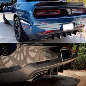 img 2 attached to 🚗 Dodge Challenger Rear Diffuser V3 - 5 Fins Set (Black, 5PCS) - Compatible with 2015-2022 Models