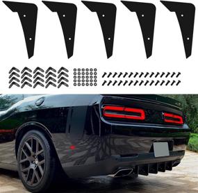 img 4 attached to 🚗 Dodge Challenger Rear Diffuser V3 - 5 Fins Set (Black, 5PCS) - Compatible with 2015-2022 Models