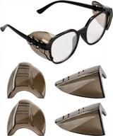 2/4 pairs eye glasses side shields for prescription glasses - fits small to medium eyeglasses (2, brown) logo