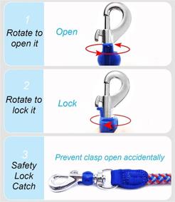 img 3 attached to Reflective Nylon Braided Dog Leash - Strong Training Lead For Large, Medium, And Small Dogs Walking - Available In 3/4/6/10Ft Lengths - Blue And Red Color Options - Mycicy