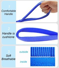 img 1 attached to Reflective Nylon Braided Dog Leash - Strong Training Lead For Large, Medium, And Small Dogs Walking - Available In 3/4/6/10Ft Lengths - Blue And Red Color Options - Mycicy