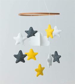 img 4 attached to Cheeky Owl Baby Crib Mobile: Dreamy Clouds and Stars for Nursery Decor - Handmade with Premium Materials