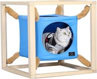 🐈 a4pet stackable cat cave: stylish and spacious wood cat tower for large indoor cats logo