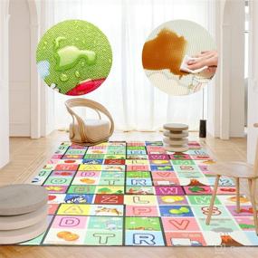 img 1 attached to 🧒 Baby Play Mat – Extra Large Reversible Foam Crawl Mat | Waterproof & Portable | Non-Toxic | Colorful Design | Indoor or Outdoor Use by Kids, Babies, and Toddlers