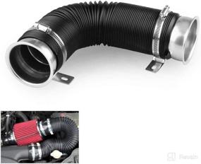 img 4 attached to 🚗 Sporacingrts Universal 77mm Flexible Cold Air Intake Pipe Inlet Hose Turbo Connector - Silver, Multi-Flexible Air Intake Pipe Compatible with All Cars