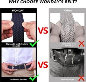img 2 attached to WONDAY Elastic Brdided Belt Fabric Belt Stretch Men's Accessories best on Belts