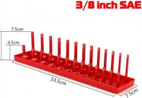 img 1 attached to TANCHEN 6PCS Socket Organizer Trays - Black SAE & Red Metric, 1/4, 3/8, & 1/2-Inch Drive Socket Holders