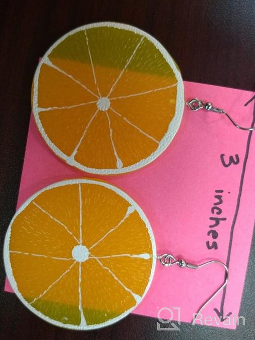 img 1 attached to 🍋 SEIRAA Lemon Drop Earrings: Fruit Lover Gift, Acrylic Summer Jewelry for Women & Girls - Lemon Jewelry, Fashion Accessories review by Brooke Black