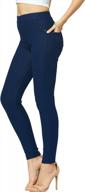 flattering and comfortable premium high waisted jeggings for women - denim leggings with cotton stretch blend логотип
