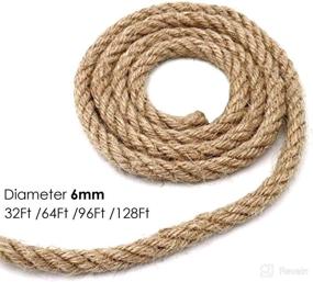 img 3 attached to LUOOV 6mm Thickness Strong Jute Rope - 100% 🧵 Natural Jute Rope Cord for Crafts, DIY Decoration & Gift Wrapping
