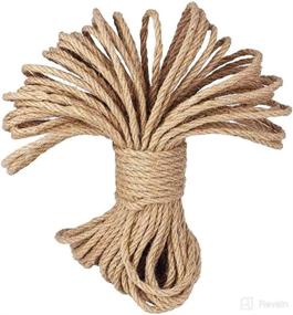 img 4 attached to LUOOV 6mm Thickness Strong Jute Rope - 100% 🧵 Natural Jute Rope Cord for Crafts, DIY Decoration & Gift Wrapping