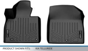 img 1 attached to 🏞️ MAXLINER All-Weather Custom Fit Black Floor Mat Liner Set - Compatible with 2020-2023 Kia Telluride