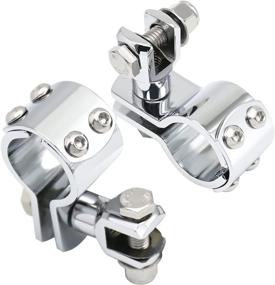 img 4 attached to 🏍️ Chrome Motorcycle Highway Pegs Mount Clamp Footpegs Engine Guard Adapter for Harley Yamaha Honda Suzuki Kawasaki 25mm 32mm 34mm