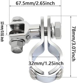 img 2 attached to 🏍️ Chrome Motorcycle Highway Pegs Mount Clamp Footpegs Engine Guard Adapter for Harley Yamaha Honda Suzuki Kawasaki 25mm 32mm 34mm