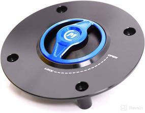 img 4 attached to 🔵 Premium Blue REVO CNC Quick Release Gas Fuel Cap for Suzuki GSX-R & V Strom Models (97-03, 96-03, 01-02, 02-10)