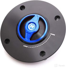 img 3 attached to 🔵 Premium Blue REVO CNC Quick Release Gas Fuel Cap for Suzuki GSX-R & V Strom Models (97-03, 96-03, 01-02, 02-10)