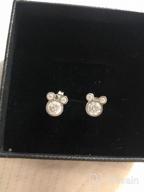 img 1 attached to 925 Sterling Silver Crystals Mouse Stud Earrings for Women, Teens, and Girls by SLUYNZ review by Nicole Torres