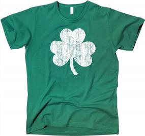 img 4 attached to Luck Of The Irish: Vintage Style Distressed Four Leaf Clover Tee
