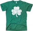 luck of the irish: vintage style distressed four leaf clover tee logo