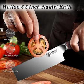 img 3 attached to WALLOP Nakiri Knife - Top-rated 6.5-inch Asian Usuba Vegetable Cleaver Knife: Premium Japanese Chef Knives 🔪 with Full Tang Pakkawood Handle - German High Carbon Stainless Steel - Jane Series with Gift Box