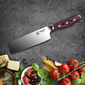 img 1 attached to WALLOP Nakiri Knife - Top-rated 6.5-inch Asian Usuba Vegetable Cleaver Knife: Premium Japanese Chef Knives 🔪 with Full Tang Pakkawood Handle - German High Carbon Stainless Steel - Jane Series with Gift Box