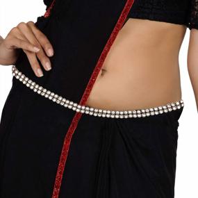 img 3 attached to Traditional Indian Kundan Waist Chain/Kamar Patta Jewelry For Women - Aheli Ethnic Collection