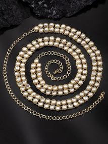 img 2 attached to Traditional Indian Kundan Waist Chain/Kamar Patta Jewelry For Women - Aheli Ethnic Collection