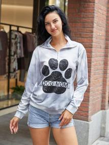 img 2 attached to Dog Lovers' Delight: Fun Sunflower Graphic Sweatshirt With Cute Paw Print Love Design
