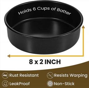 img 3 attached to Bake To Perfection With RFAQK 100PCs Round Cake Pans Set - Nonstick 8 Inch Pans + Bonus Accessories