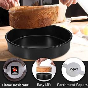 img 1 attached to Bake To Perfection With RFAQK 100PCs Round Cake Pans Set - Nonstick 8 Inch Pans + Bonus Accessories