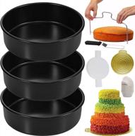 bake to perfection with rfaqk 100pcs round cake pans set - nonstick 8 inch pans + bonus accessories logo