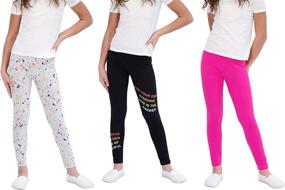 img 4 attached to Star Ride Breathable Comfortable Black Gray Pink Girls' Clothing ~ Leggings