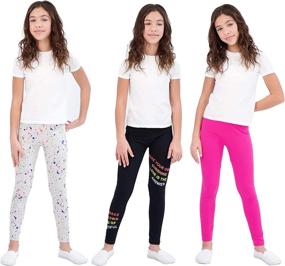 img 1 attached to Star Ride Breathable Comfortable Black Gray Pink Girls' Clothing ~ Leggings