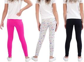 img 2 attached to Star Ride Breathable Comfortable Black Gray Pink Girls' Clothing ~ Leggings