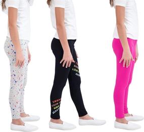 img 3 attached to Star Ride Breathable Comfortable Black Gray Pink Girls' Clothing ~ Leggings