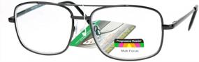 img 3 attached to SA106 Rectangular Metal Frame Progressive Reading Glasses With Multi 3 Focus