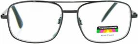 img 4 attached to SA106 Rectangular Metal Frame Progressive Reading Glasses With Multi 3 Focus