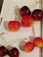 img 1 attached to Set of 4 Lifelike 3D Red Cherry Dangle Drop Earrings - Assorted Cute Fruit Charms for Sweet Jewelry; Ideal for Women, Girls, and Kids review by Esther Fisher