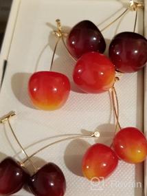 img 7 attached to Set of 4 Lifelike 3D Red Cherry Dangle Drop Earrings - Assorted Cute Fruit Charms for Sweet Jewelry; Ideal for Women, Girls, and Kids