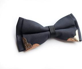 img 1 attached to Elfeves Golden Pre Tie Double Bowties