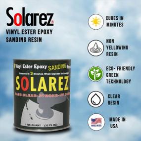 img 3 attached to USA Made SOLAREZ UV Cure Vinyl Ester Epoxy Sanding Resin - Ideal For Boat & PWC Repair, Canoes, Kayaks, Woodworking, Fabrication, Pool, SPA, Tub, Equipment, Rapid Proto - 4Oz