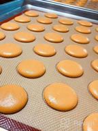 img 1 attached to Silicone Macaron Baking Mat - Full Sheet Size (Thick & Large 24 1/2" X 16 1/2") - Non Stick Silicon Liner For Large Bake Pans, Trays & Rolling, Macaroon/Pastry/Cookie/Bun Making - Professional Grade review by Tom Reid
