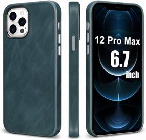 img 4 attached to Magnetic Case For IPhone 12 Pro Max Case, TOOVREN 12 Pro Max Genuine Leather Case Slim Fit Shockproof Hard Back Business Phone Protective Cover For Apple IPhone 12 Pro Max 6.7" 5G 2020 Men (Blue)