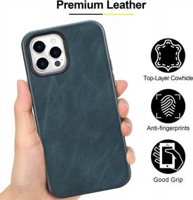 img 1 attached to Magnetic Case For IPhone 12 Pro Max Case, TOOVREN 12 Pro Max Genuine Leather Case Slim Fit Shockproof Hard Back Business Phone Protective Cover For Apple IPhone 12 Pro Max 6.7" 5G 2020 Men (Blue)