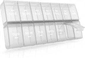 img 4 attached to Large Pill Organizer For AM PM - Annwer 7 Day Vitamin And Medicine Box With 2 Times A Day Compartments For Pills, Fish Oil And Supplements - Weekly Daily Case