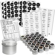 organize your spices with a set of 24 magnetic spice tins, window-top sift and pour lids, and preprinted label stickers - convenient, stylish, and space-saving! logo