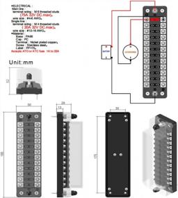 img 1 attached to Jtron 12-Way ATC/ATO Fuse Box With Ground, Protection Cover, Bolt Connect Terminals For Car Boat Marine Auto Car Truck - Negative Bus