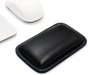 img 4 attached to PU Leather Mouse Wrist Rest Support Pad Mat Soft Memory Foam For Magic Mouse, Wireless & Wired Bluetooth Mice - Non-Slip Durable Home/Office (Black)