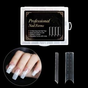img 1 attached to Get Flawless Nails With NMKL38 Clear Dual Forms Acrylic Nail System - 120 Full Cover False Nail Tips With Scale And 12 Size Manicure Pedicure Tools For Polygel Nail Tips!