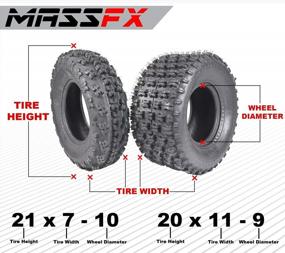 img 3 attached to Upgrade Your ATV Performance With MASSFX 4 PLY Tires - Set Of 4 Front 21X7-10 & Rear 20X11-9